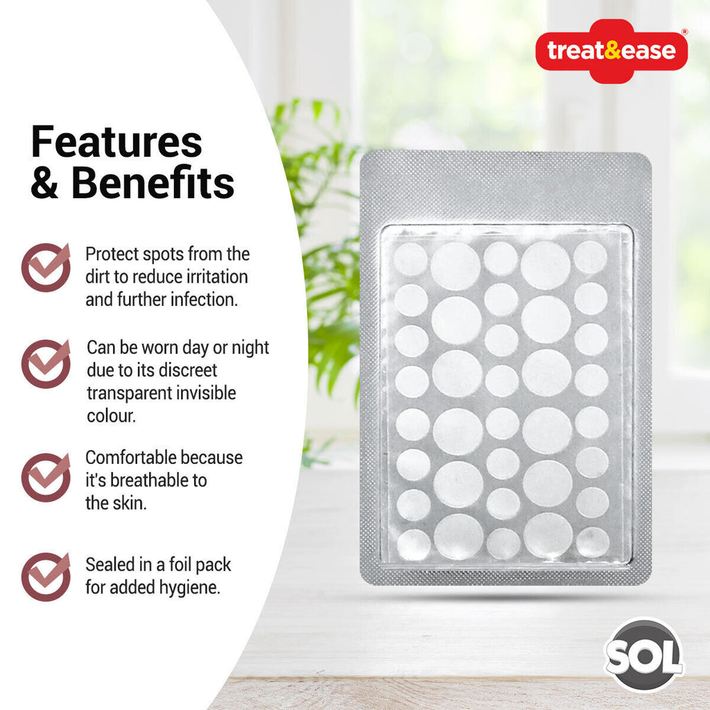 Cold Sore Patches | Acne Spot Pimple Hydrocolloid Breathable | 72 Pack