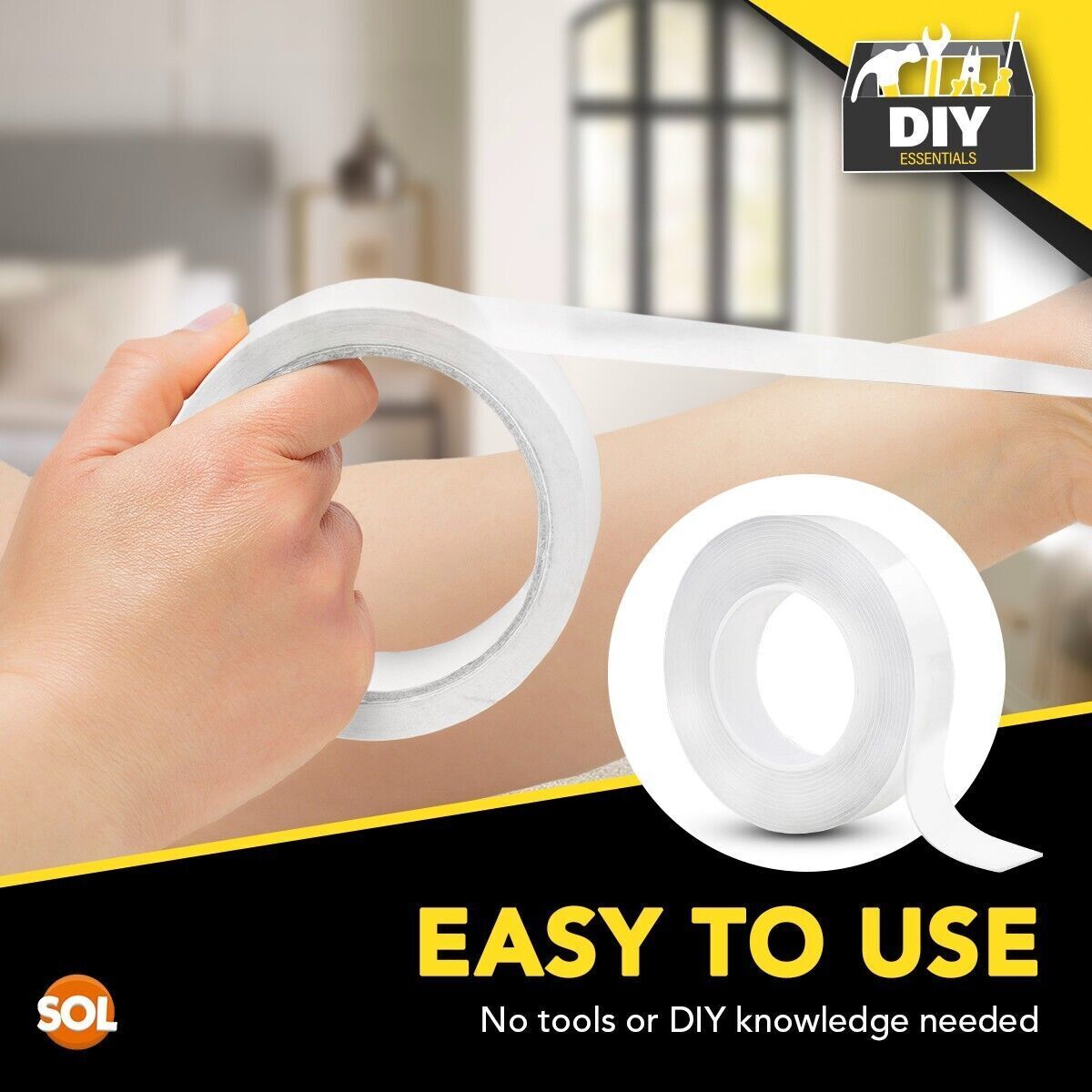 Nano Double 10M | Sided Tape Reusable | Washable & Removable