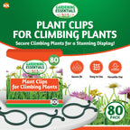 SOL 80pk Plant Clips for Climbing Plants, Reusable Climbing Plant Clips for Vine Support, Easy to Use Plant Support Clips for Outdoor Plants, Durable Plant Ties for Tomatoes & Gardening Organisation