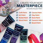 Acrylic Paint Tubes 120ml + Brushes | Assorted Colours | 16 Pack