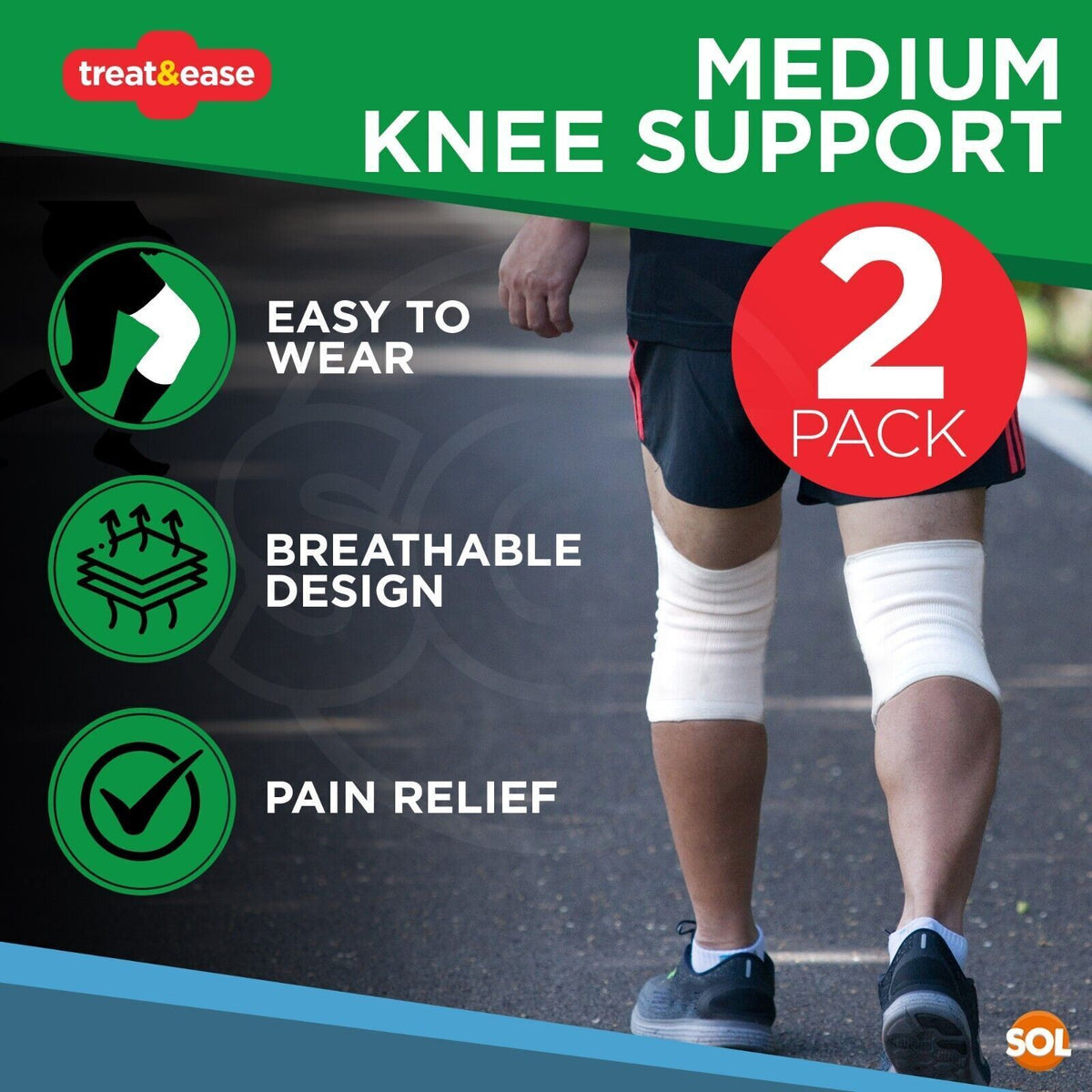 Elastic Knee Support Bandage Compression Wrap | 2-4 Pack