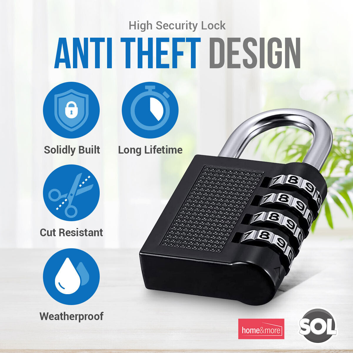 Combination Padlock Heavy Duty Outdoor Gym Travel Locker