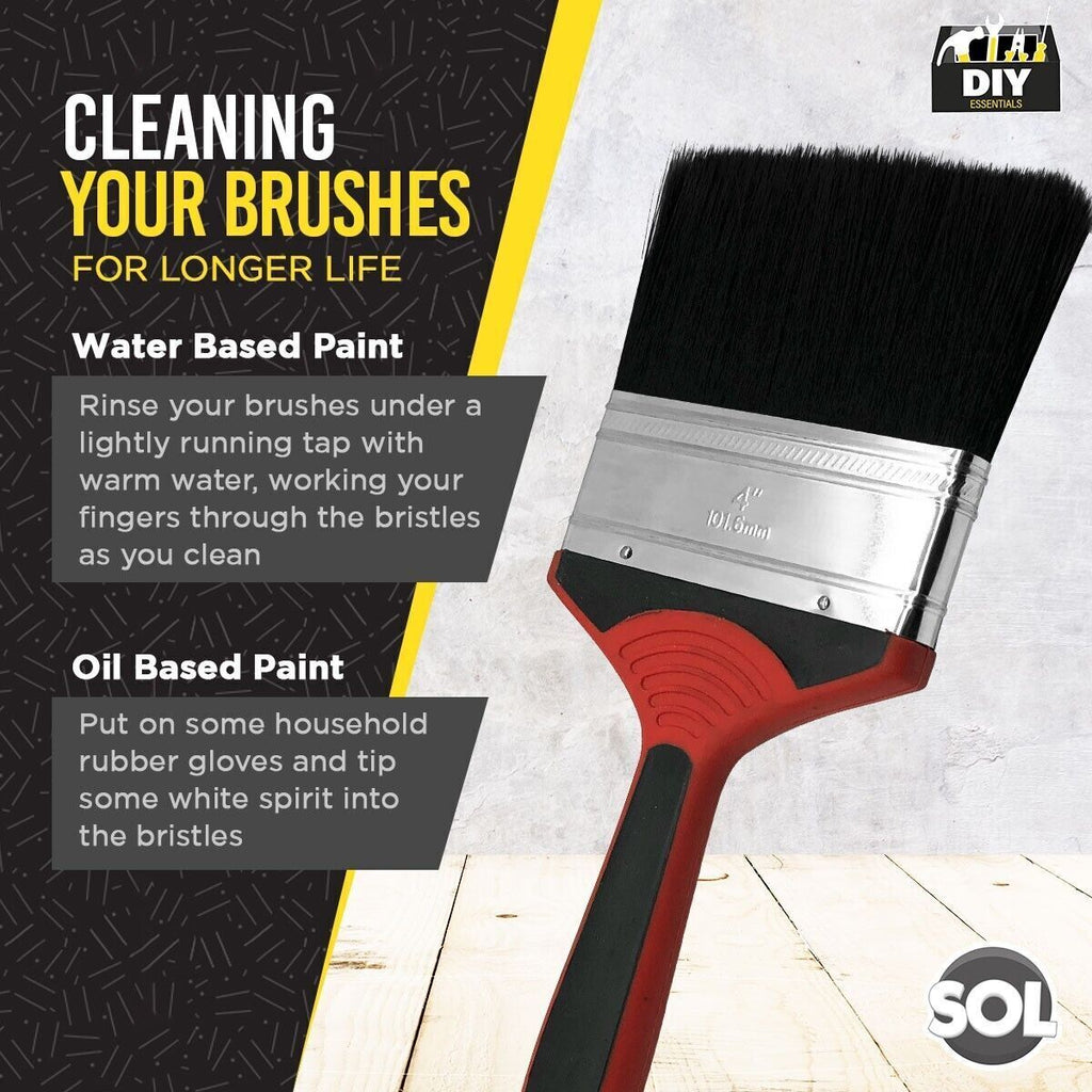Paint Brush 4 Inch | Wall & Fence Decorating Set | 2 Pack