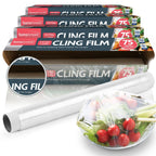 Cling Film Refill Rolls 30cm | Large Catering Food Wrap Easy Cut | 300m Roll