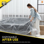 Heavy Duty Clear Dust Sheets 3.6M Decorating Polythene Covers | 6 Pack