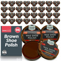 Wax Shoe Polish Brown 50ml | Leather Boot Shine Cleaner | 12 Pack