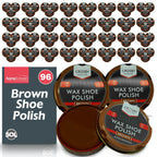 Wax Shoe Polish Brown 50ml | Leather Boot Shine Cleaner | 12 Pack