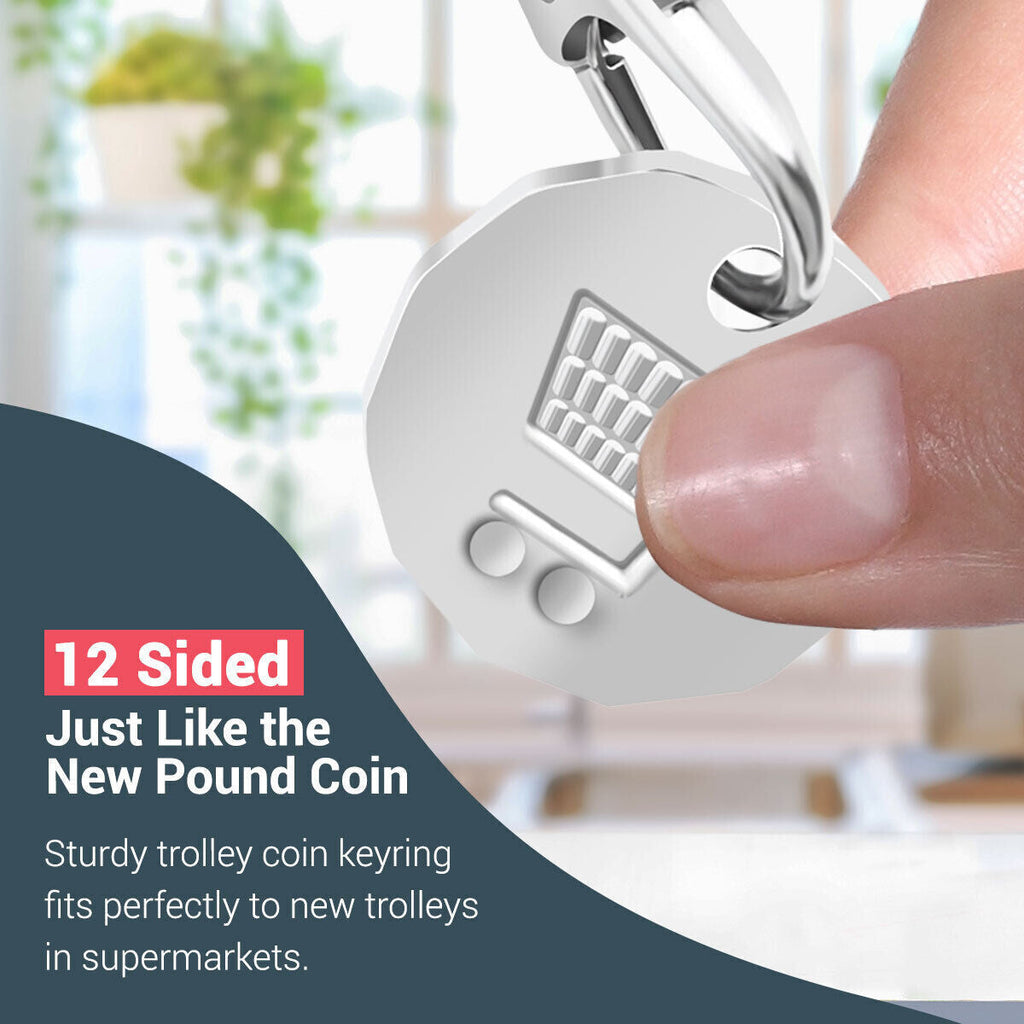 Trolley Coin Keyring | £1 Pound Shopping Cart Token | 6 Pack