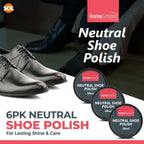 Wax Shoe Polish Neutral 50ml | Leather Boot Cleaner | 6 Pack