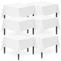 White Plastic Square Table Covers 121x121cm | Disposable Wipe Clean Party Cloth | 6 Pack
