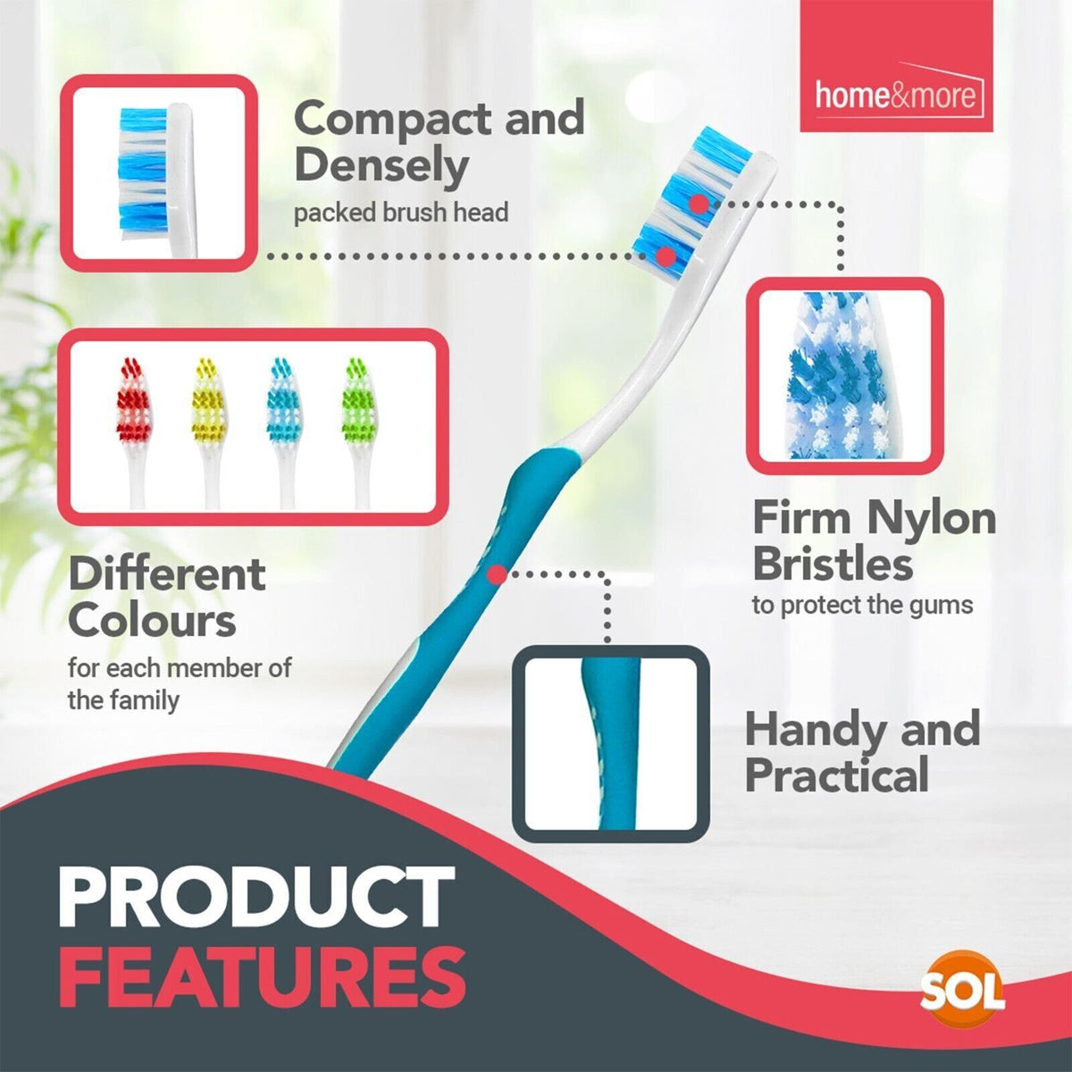 Adult Toothbrushes Soft Medium Bristle | Oral Care | 32 Pack