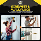 Wall Plugs and Screws Set Assorted | Heavy Duty Rawl Plasterboard Fixing | 90 Pack