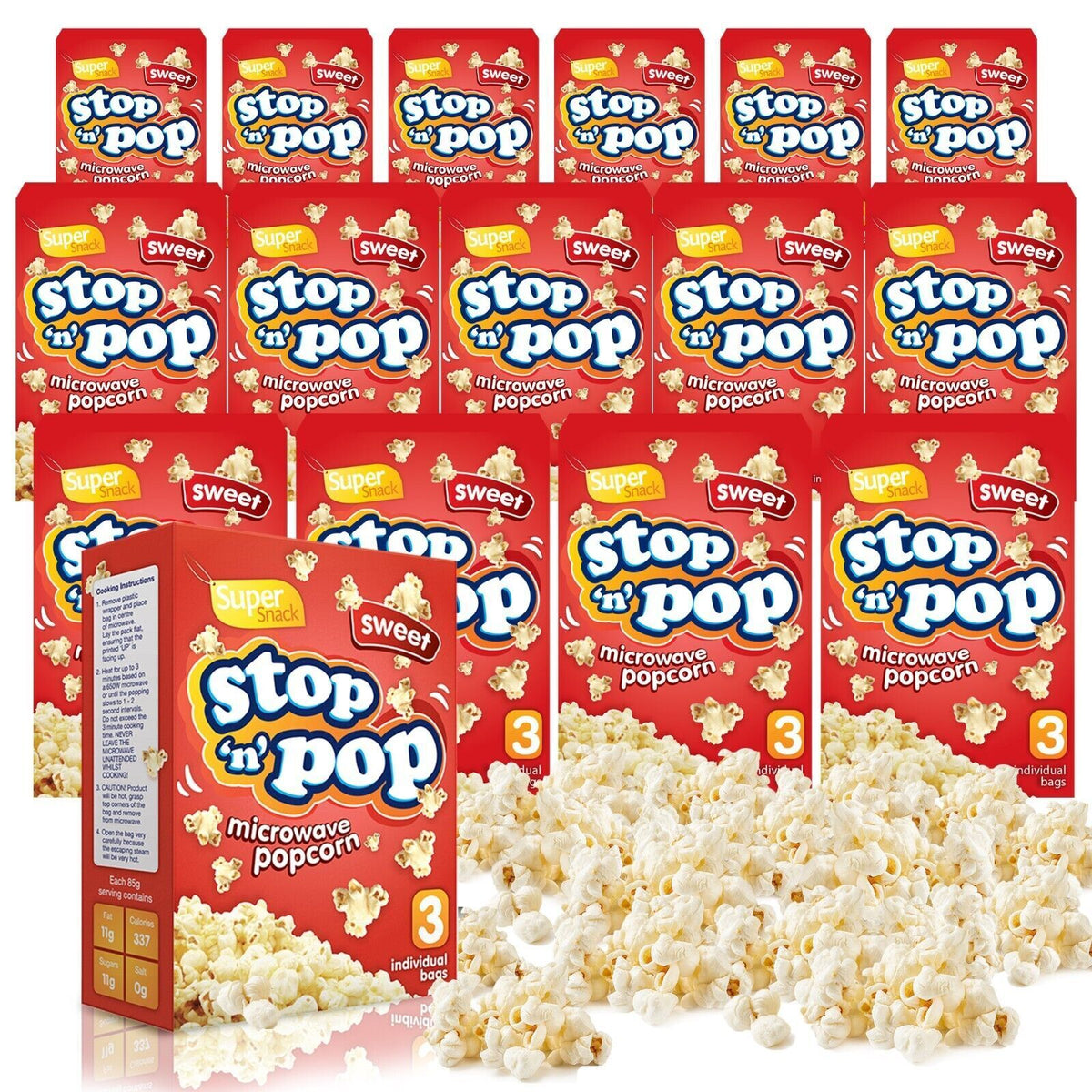 Microwave Popcorn 85g | Sweet Salted Butter Flavour | 48 Pack