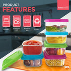 Mini Plastic Storage Containers | Clear Small Boxes | 12 Pack