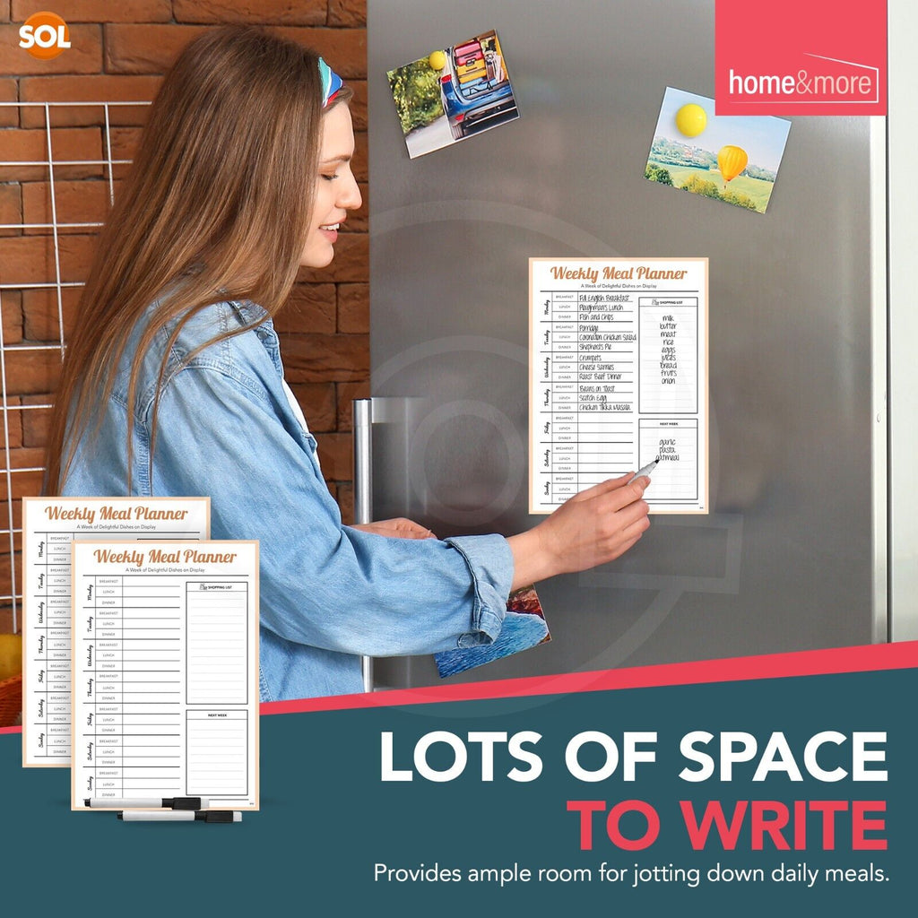 Magnetic Weekly Meal Planner | Reusable Fridge Board | 2 Pack