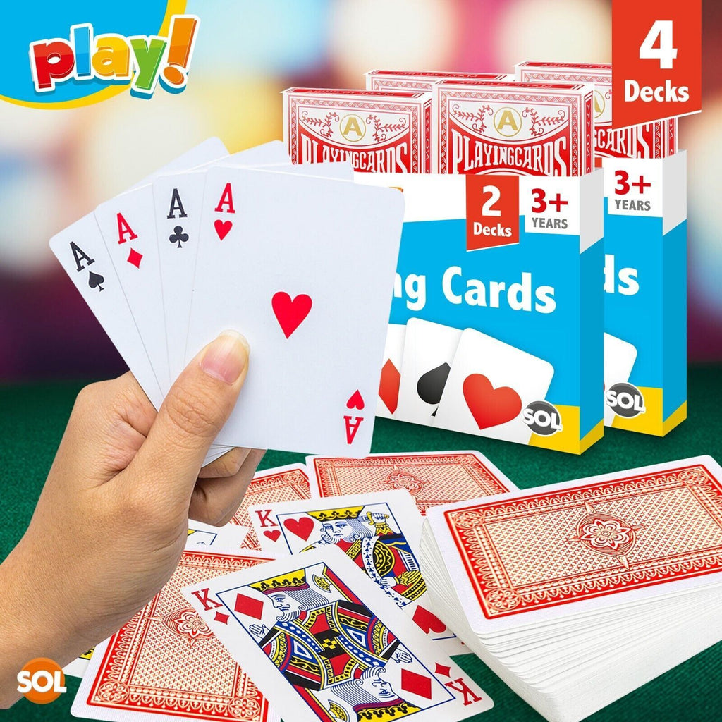 Playing Cards | Plastic Coated Professional Poker Deck | 4 Pack