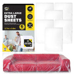 Heavy Duty Clear Dust Sheets 3.6M Decorating Polythene Covers | 6 Pack