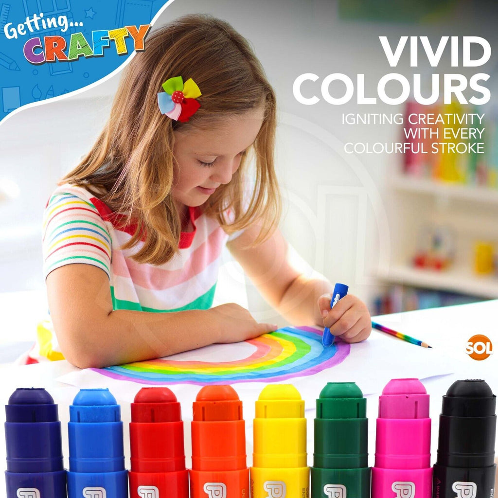 Kids Paint Sticks | 8 Assorted Colours Arts & Crafts | 1 Set