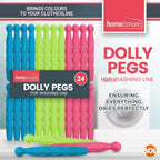 Dolly Pegs Durable Plastic Laundry Washing Clothes Line | 24 Pack