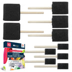 Foam Paint Brushes Assorted Sizes 1" 2" 3" | Craft & DIY | 10 Pack