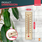 Wooden Wall Thermometer Indoor Outdoor Home Garden | 2 Pack