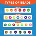 Pony Beads Jewellery Making | Mixed Acrylic Glitter Pearl | 1000 Pack