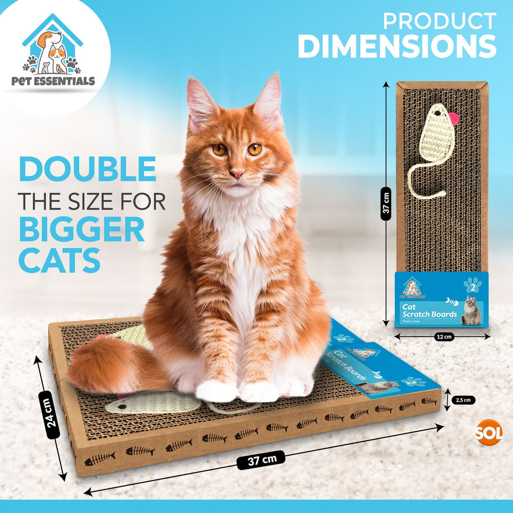 Cat Scratcher Pads | Cardboard Mat Bed & Toy | 2 Pack