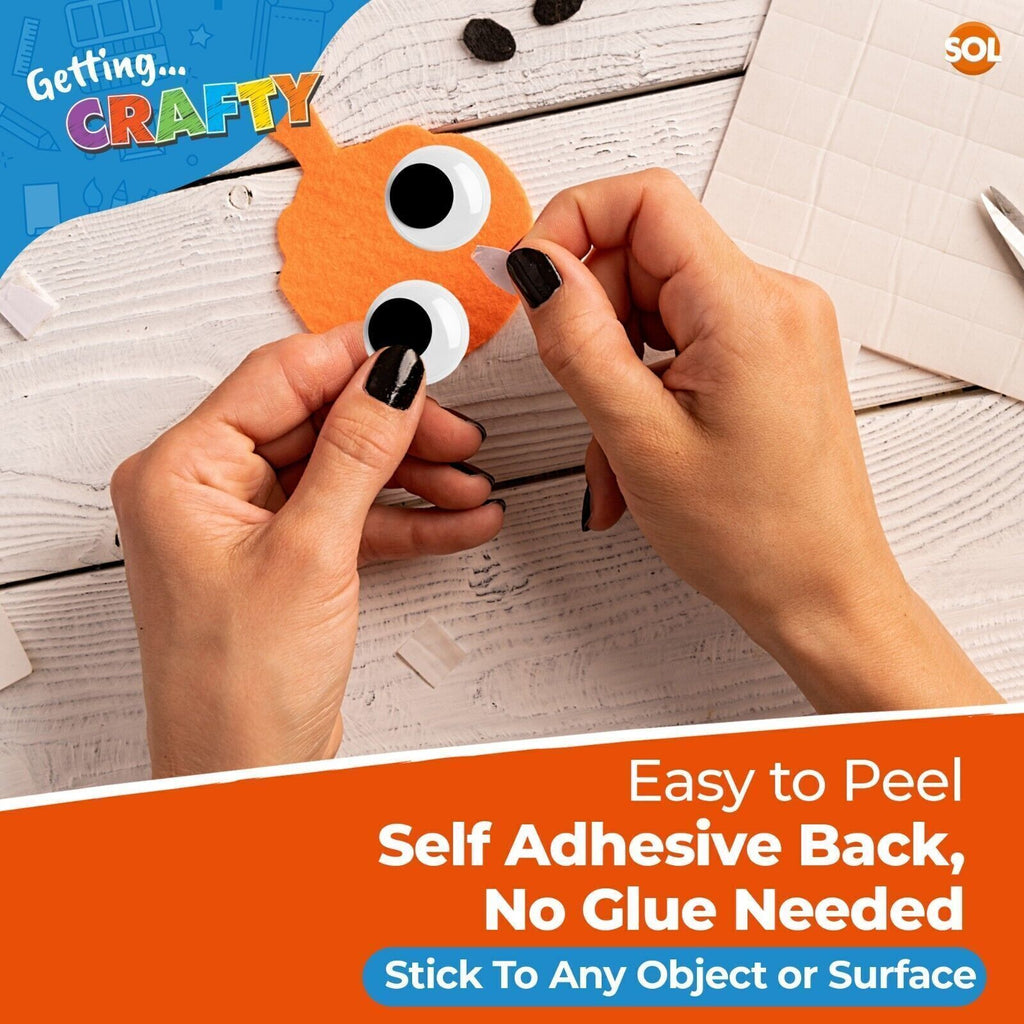 Large Googly Eyes 40mm | Self Adhesive Wiggly Craft Eyes | 10 Pack