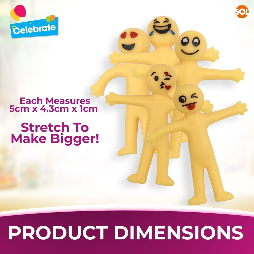 Yellow Stretchy Men | Party Bag Fillers Kids Fun Toys | 60 Pack