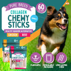 Mini Dog Chew Sticks | Natural Rawhide Twist Chicken Beef | 20 Pack