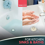 SOL 4pk Kitchen Sink Plugs, 3/4 Inch and 1/2 Inch White Universal Bath Plug UK Stopper for Kitchen Basin and Bathroom Bathtub, Durable Rubber, Leak-Proof, Preventing Leaks and Ensuring a Tight Seal