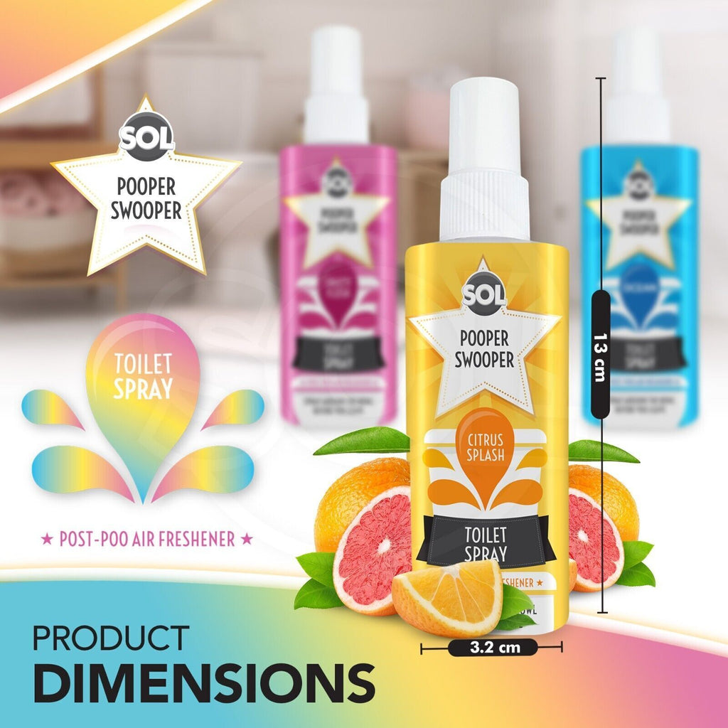 Pooper Toilet Spray | Citrus Ocean Fruity Fragrance | 6 Pack