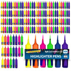 Assorted Highlighter Pens | Fluorescent Colour Markers | 144 Pack
