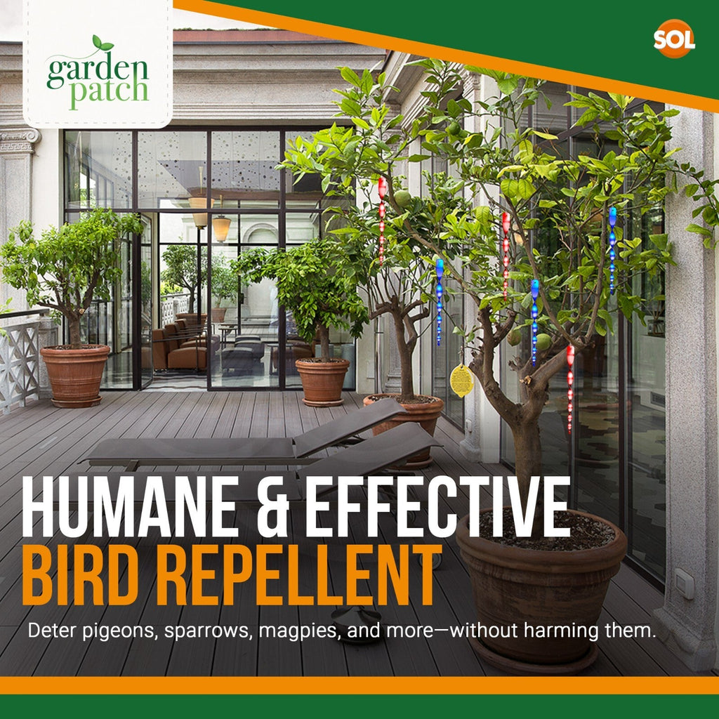 Bird Repellent Rods Reflective Spiral | Scare Pigeons Garden | 4 Pack