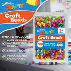 Pony Beads Jewellery Making | Mixed Acrylic Glitter Pearl | 500 Pack