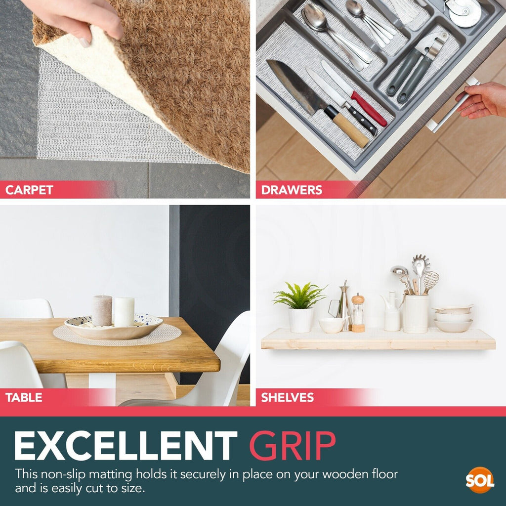 White Anti Slip Mat Roll Grip Multi Purpose Rugs