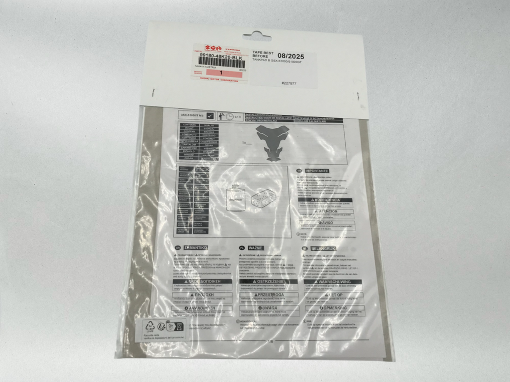 Suzuki Genuine OEM Authentic TANK PAD HORIZONTAL  99180-48K20-BLK
