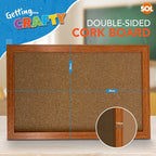 Cork Board A4 Notice Memo Board with Pins – Wooden Frame