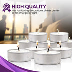 Tea Lights White Unscented Candles 3.5 Hour Burn Time | 15 Pack