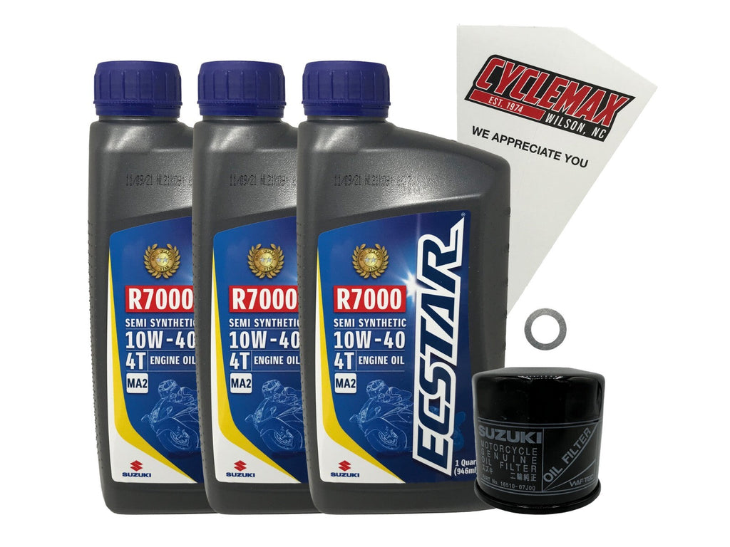 Suzuki Ecstar Semi-Synthetic Oil Change Kit for 2000-2022 KINGQUAD 500 AXi