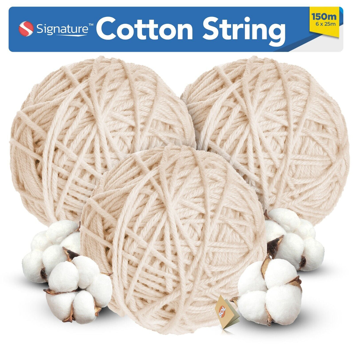 White String Cotton Twine 2mm 150M Craft Cord Rope Gift Wrap