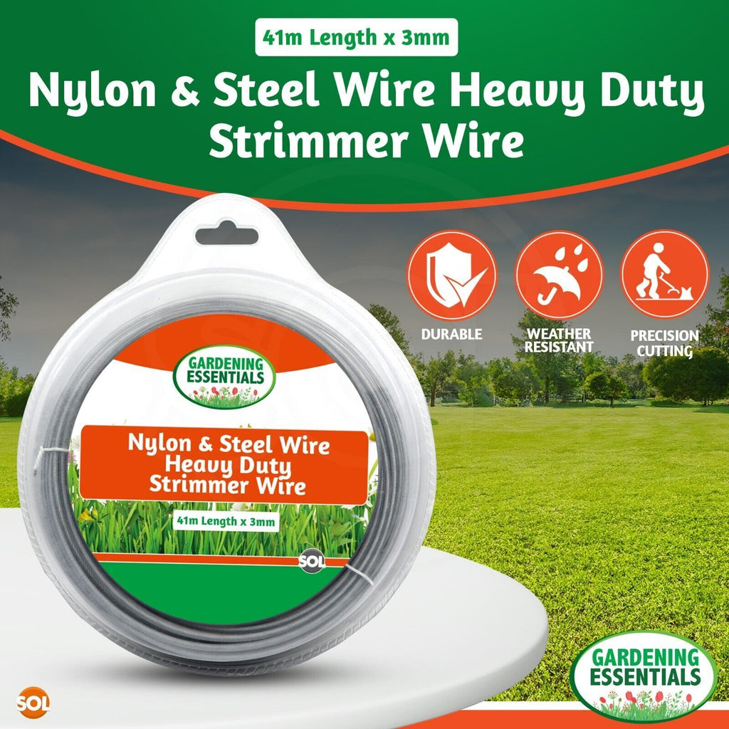 Steel Strimmer Line 3mm Nylon | Garden Trimmer | 41M
