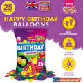 Happy Birthday Balloons 9 Inch Helium Party Wedding Latex | 25 Pack