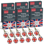 Union Jack Flag Trolley Coin Keyring | £1 Reusable | 6 Pack