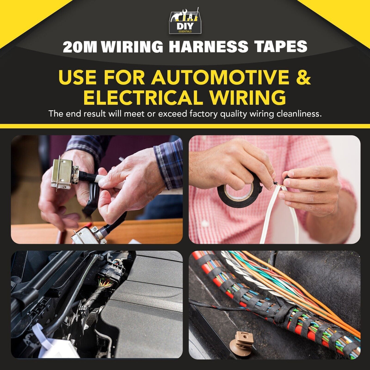 Wiring Harness Tape 19mm Adhesive Fabric Loom Cloth | 2 Pack