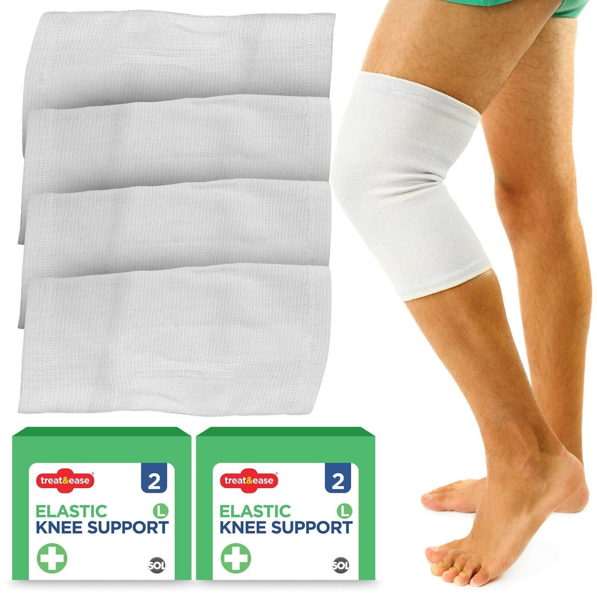 Elastic Knee Support Bandage Compression Wrap | 2-4 Pack