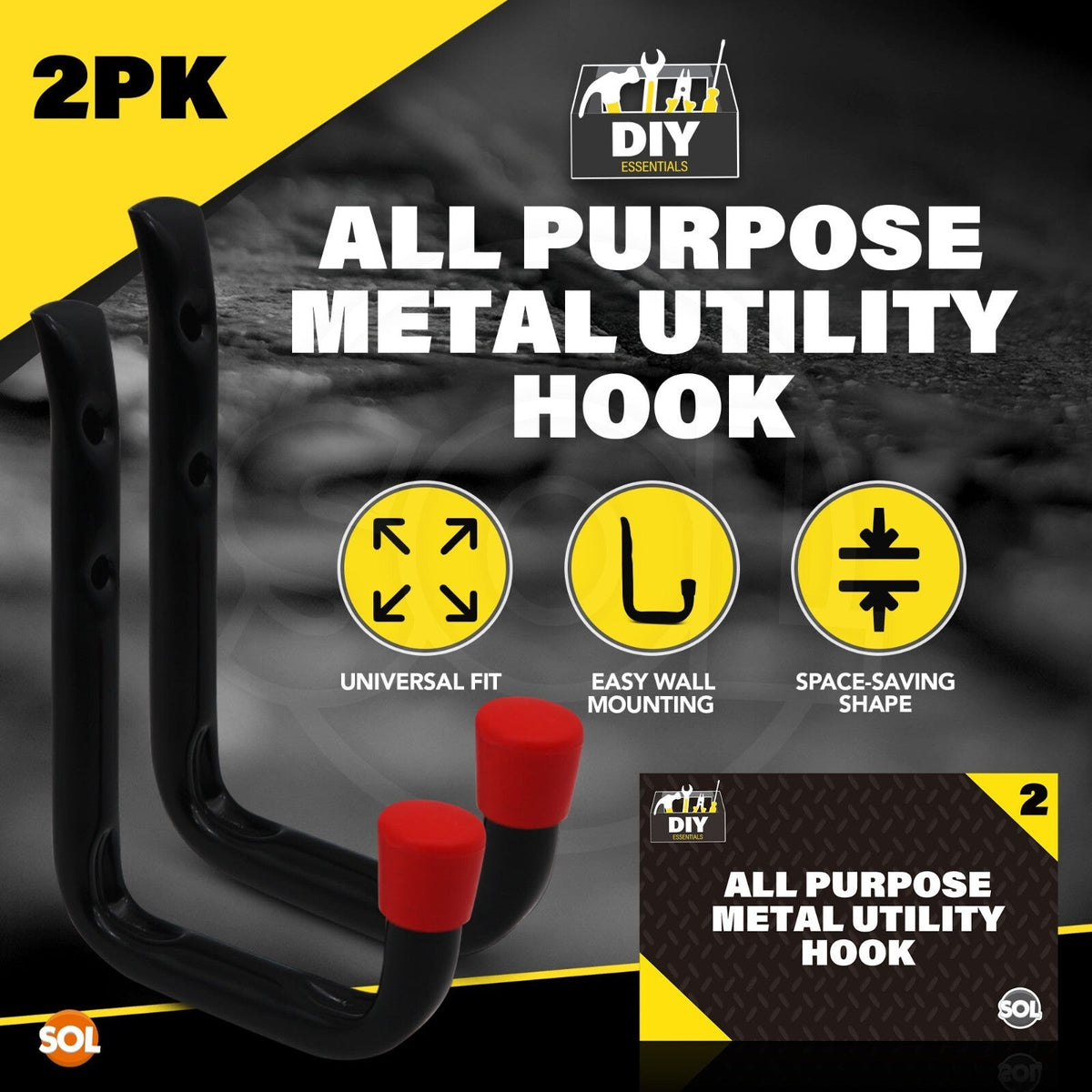 2-6 Heavy Duty Garage Utility Hook Wall Mount Hanging Storage Ladder Garden Tool
