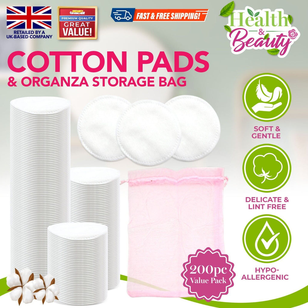 Cotton Wool Pads Round Face Baby Cosmetic | 200 Pack