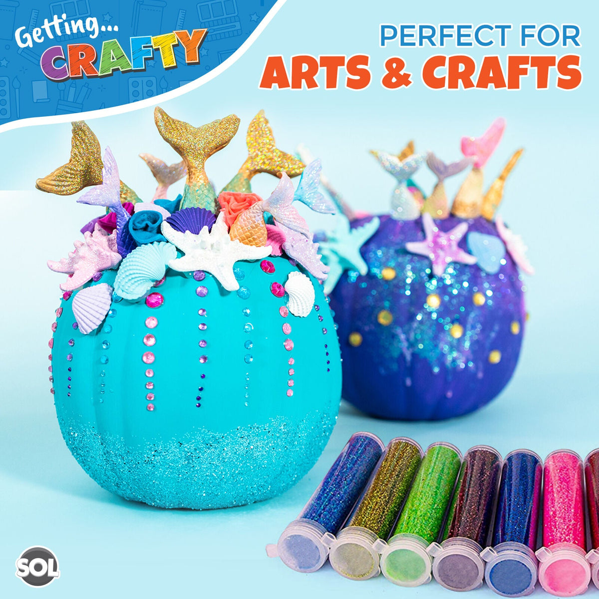 Glitter Tubes Assorted Colours | Shaker Pots Art & Craft | 54 Pack