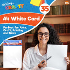 SOL A4 White Card 200gsm Thick Card for Printing and Crafting, Smooth Bright Finish, Durable Multipurpose Paper for Office, Home and Creative Projects